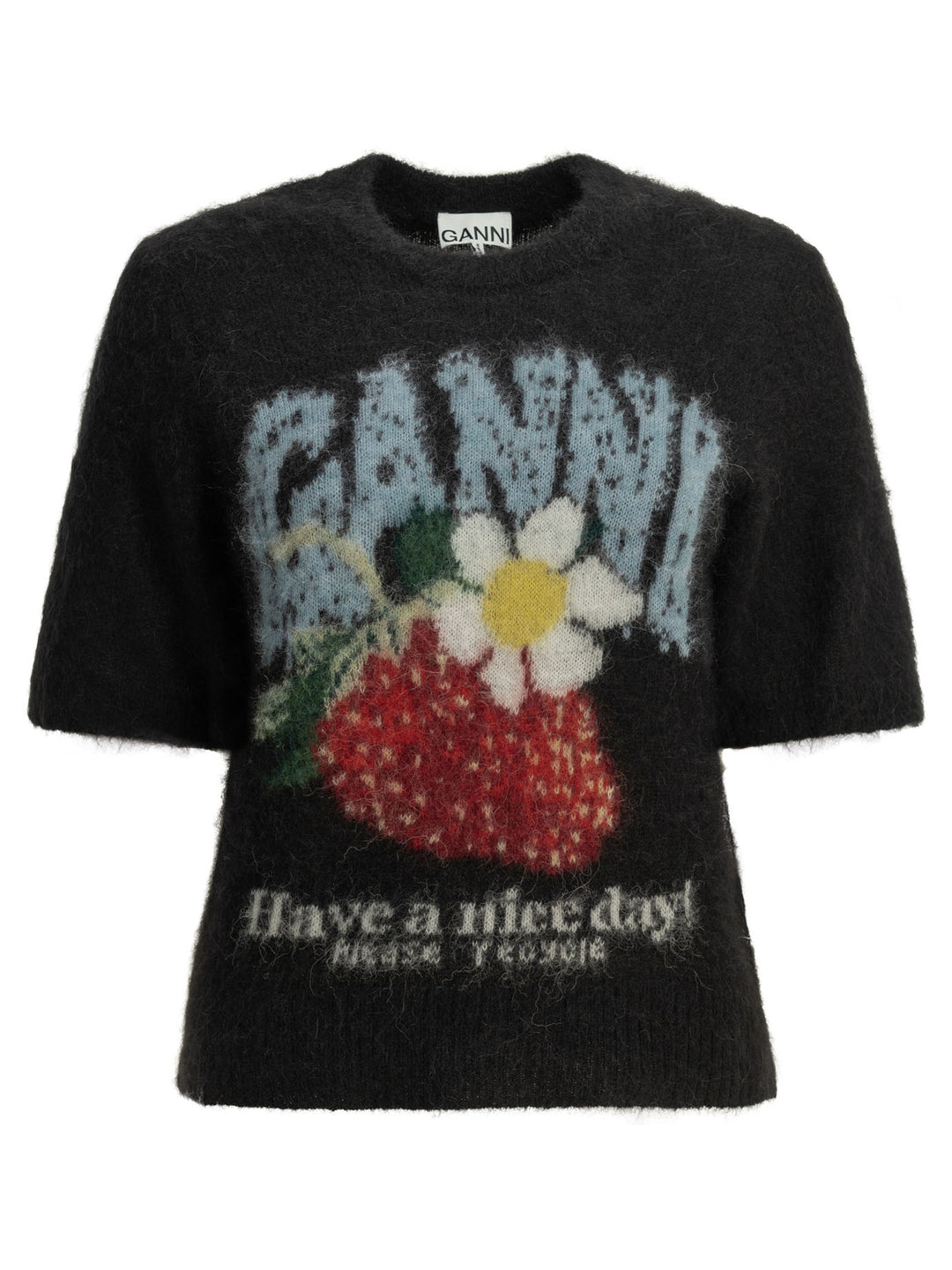 Ganni Strawberry Knitwear - Black | 38d73ef68a2daa6ff97b3d451c5afb12914fb2f8