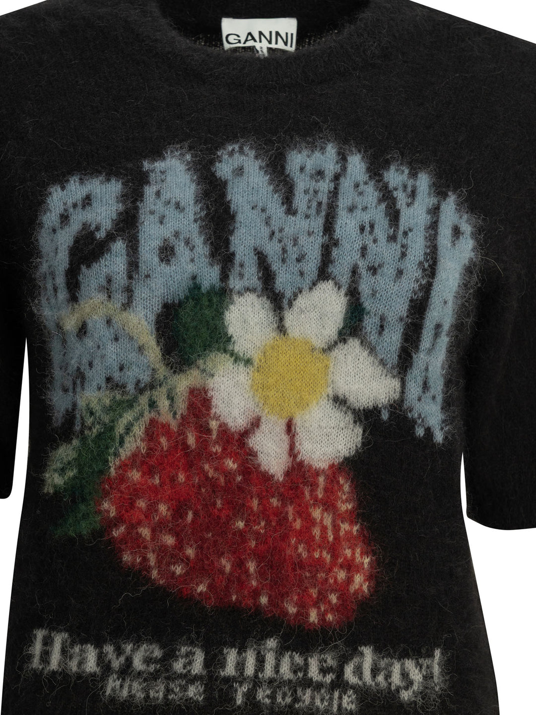Ganni Strawberry Knitwear - Black | b784a0e2a603c0ed3efff963161f1ba435f6c4fe