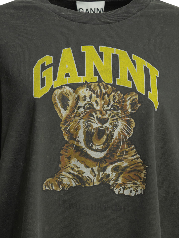 Ganni Tiger T-shirts - Black | afeed4267bc02e7e6d52118bb912490e5aaf0802