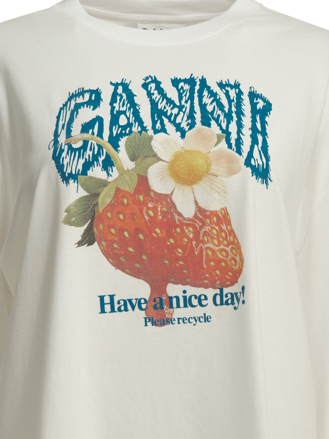 Ganni Strawberry T-shirts - White | 618b47b389145da60c6f51af46690904716f9abc