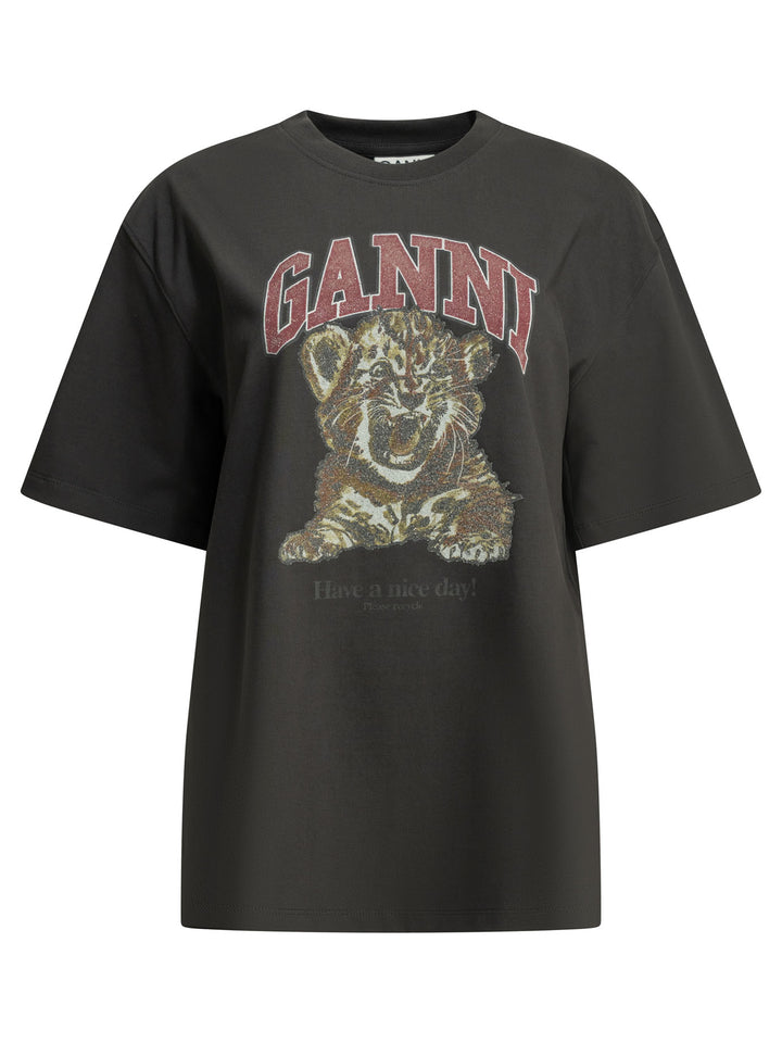 Ganni Baby Tiger T-shirts - Black | 3ff8122f3884fe1f7b6511237f700ccef092ab08