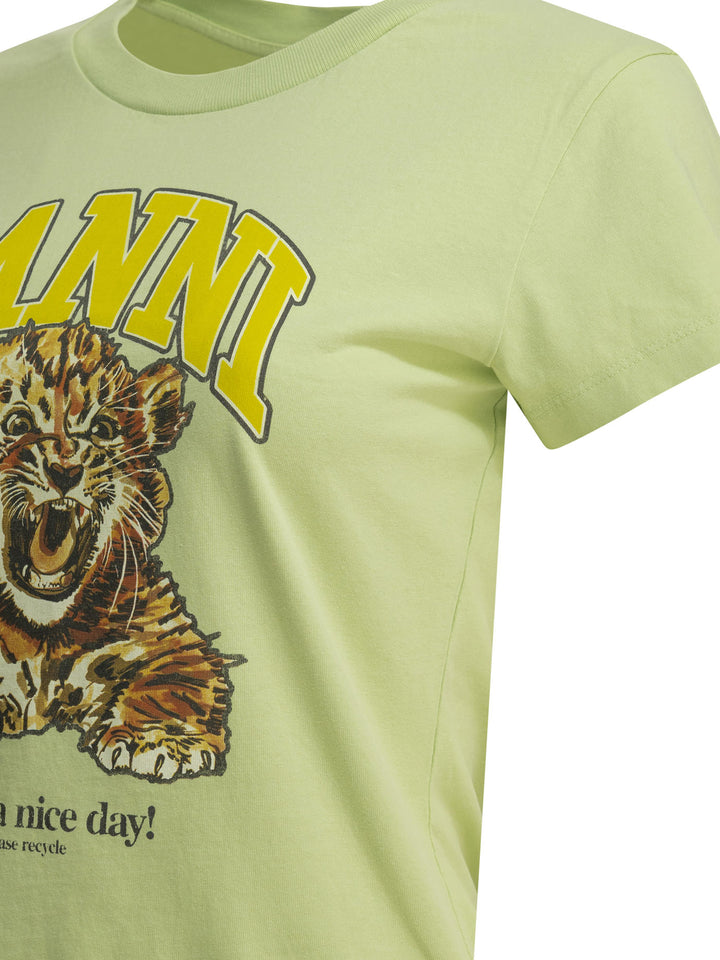 Ganni Baby Tiger T-shirts - Green | b88510343a8f0e1dcb73d7cd201ac02db2c55f3c