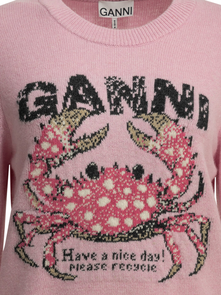 Ganni Crab Knitwear - Pink | 6da9f827378ccff73f9fe5a4e330d76a9f837915