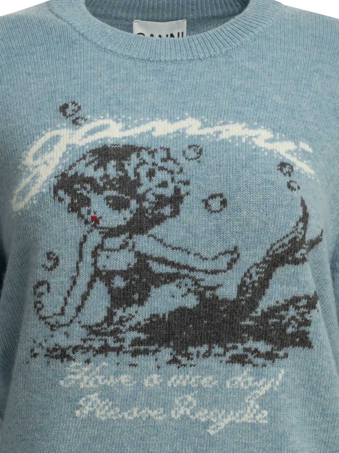 Ganni Mermaid Knitwear - Light blue | 3a90e448eeacf882153bf60402428f49da2efb41