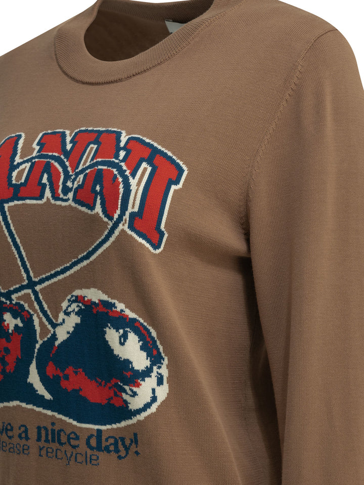 Ganni Cherry Knitwear - Brown | 241828bb819a118507f1f1b11847cf3239991388