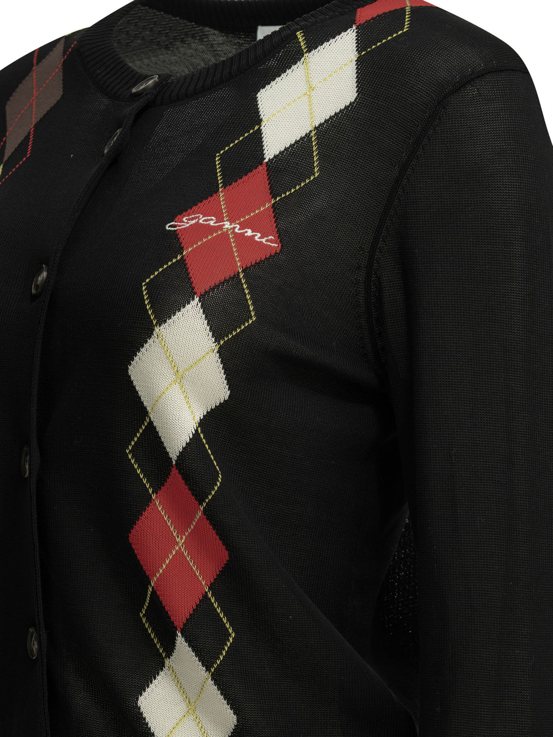 Ganni Argyle Knitwear - Black | 9336d05af5a5468aa1fa58a89b68514b3ca09a6e