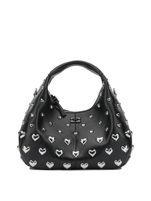 Mini Hobo Heart Handbags Black