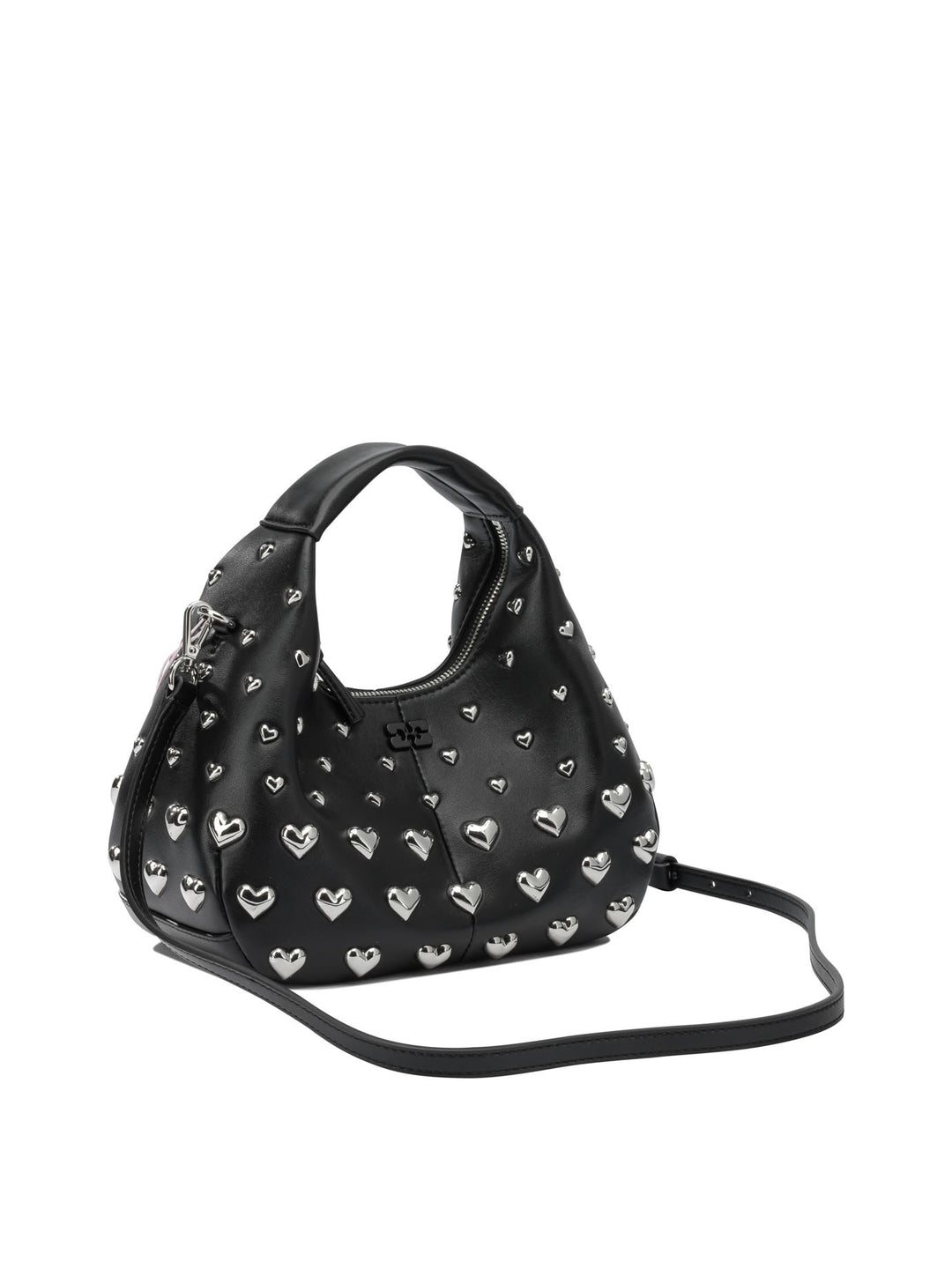 Ganni Mini Hobo Heart Handbags - Black | 2a7508566377dc302bcfb8524cd78719329846ed