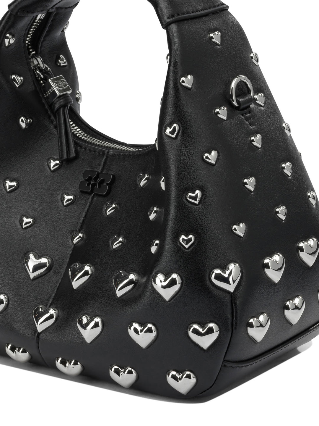 Ganni Mini Hobo Heart Handbags - Black | c969cc1268c737bde48f02ec3ebfab051ecd3a6f