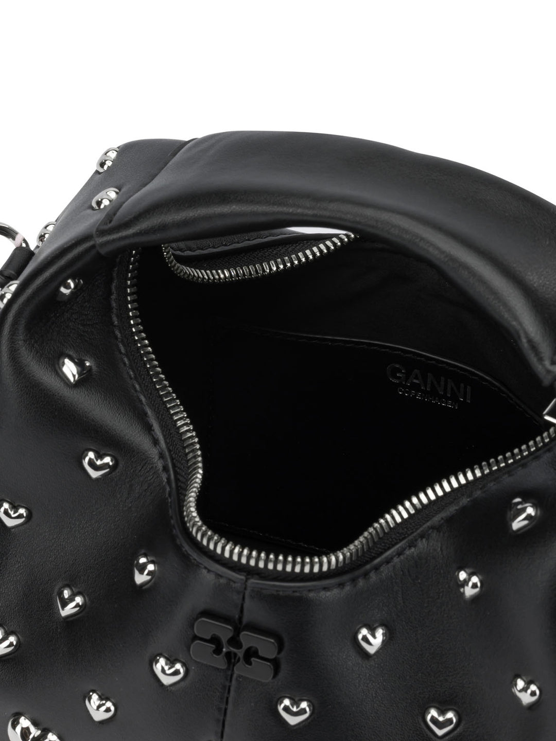 Ganni Mini Hobo Heart Handbags - Black | eef15e927aa5b2292079e14e9c71707379efd6d7