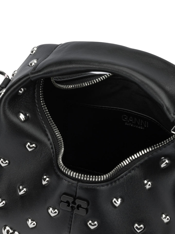 Ganni Mini Hobo Heart Handbags - Black | eef15e927aa5b2292079e14e9c71707379efd6d7