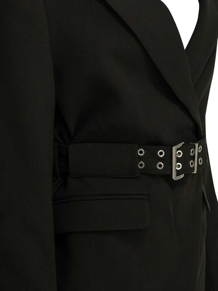 Ganni Crepe Blazer Jackets and Coats - Black | cc1656edda4c65ac3665b1922222a32a2f33db58
