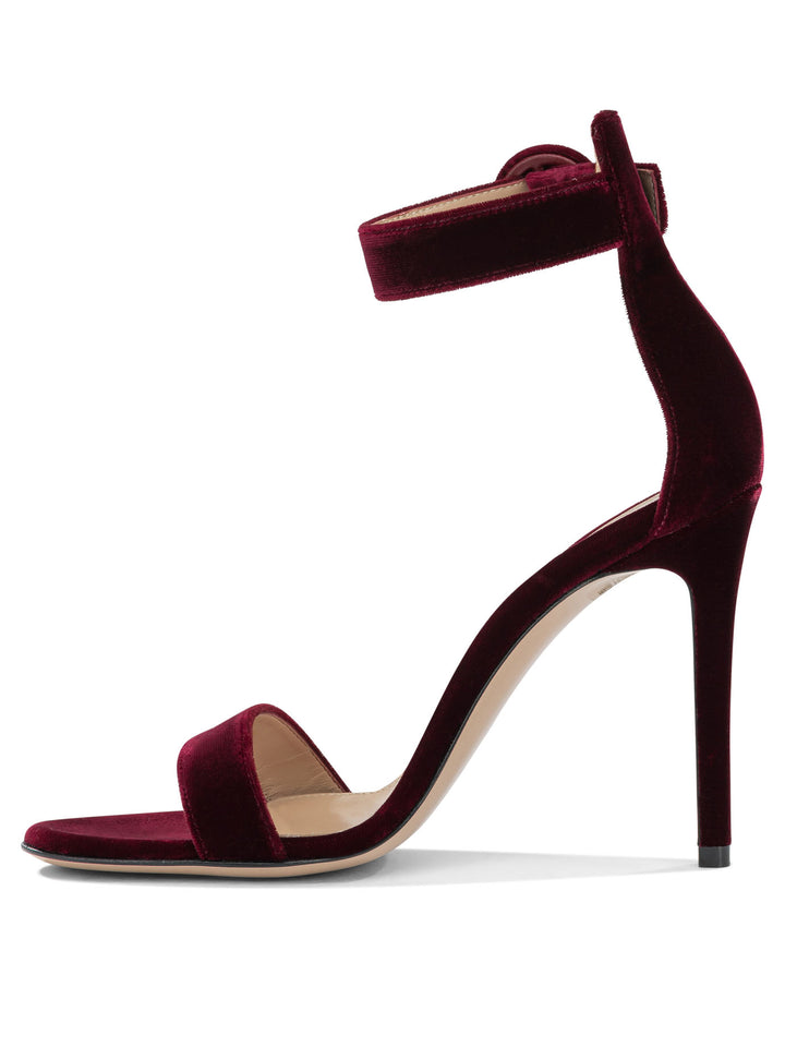 Gianvito Rossi Portofino 105mm Sandals - Bordeaux | 658cc73d179fb4aac4807e5b3a89dbd72c6de22a