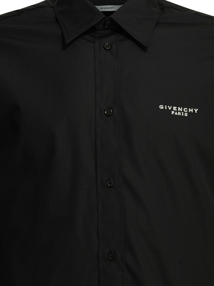 Givenchy Camicia Casual Con Logo Shirts - Black | 13ac1819fa93fbce108d55c3d3ff2e797059cfc6