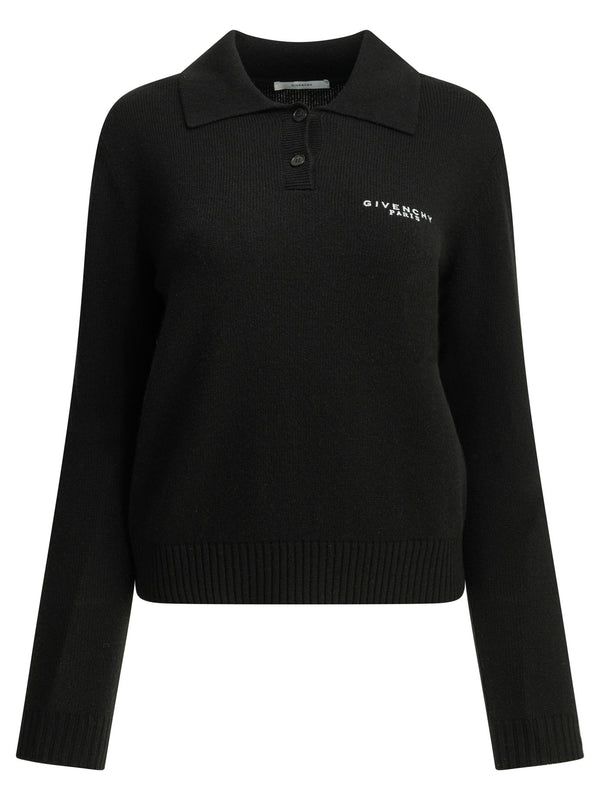 Logo Polo Sweater Knitwear Black