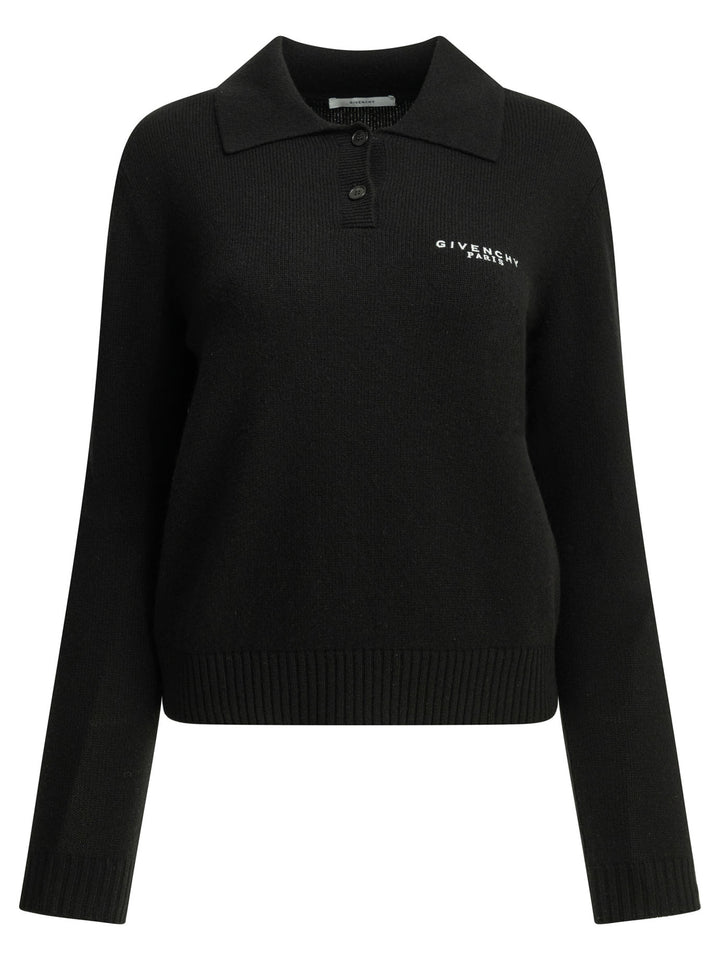 Givenchy Logo Polo Sweater Knitwear - Black | 22538eec93daf4aad57e0de8de342883f16f5676