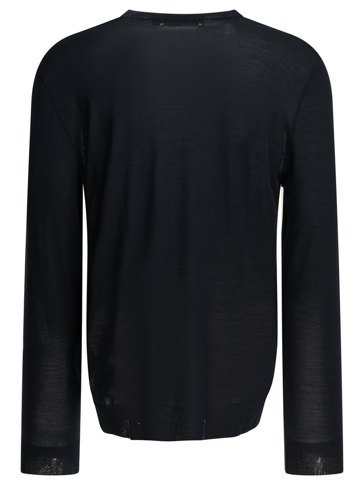 Golden Goose Wool Crew Neck Sweater Knitwear - Blue | 44fb05a68352a6a8a8ada3d6395b2fd4156892b8