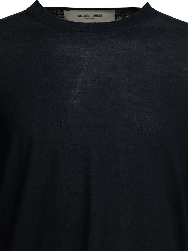 Golden Goose Wool Crew Neck Sweater Knitwear - Blue | e4f77420e936d7a764ff14811699ec28f5d1dd8f