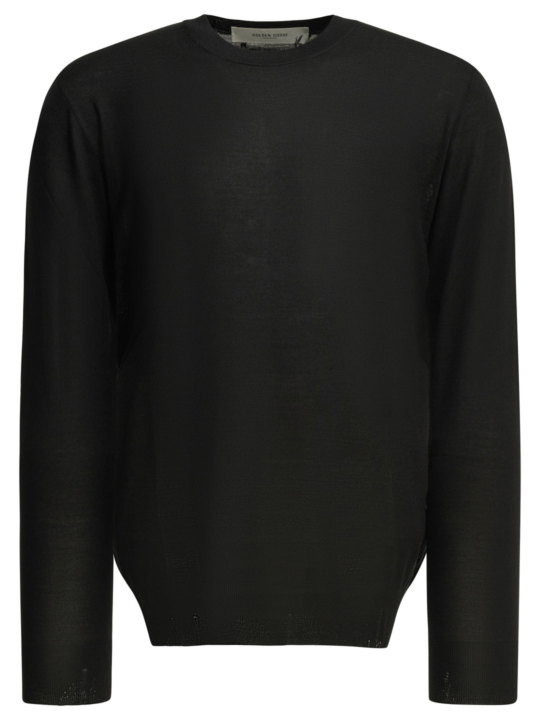 Golden Goose Wool Crew Neck Sweater Knitwear - Black | 09260f76d77384e11ca9a1569a5b94a0c0cd2e26