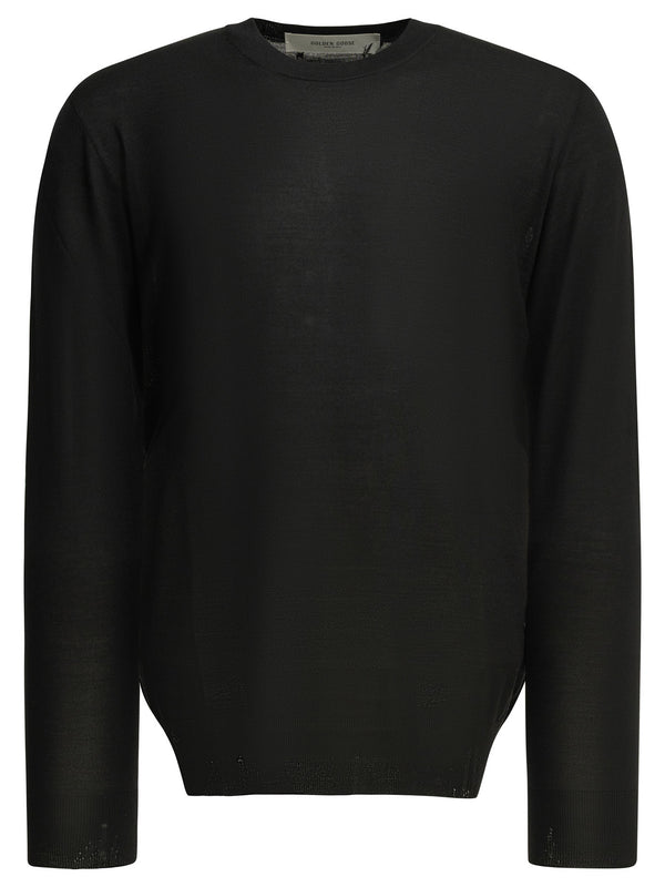 Wool Crew Neck Sweater Knitwear Black
