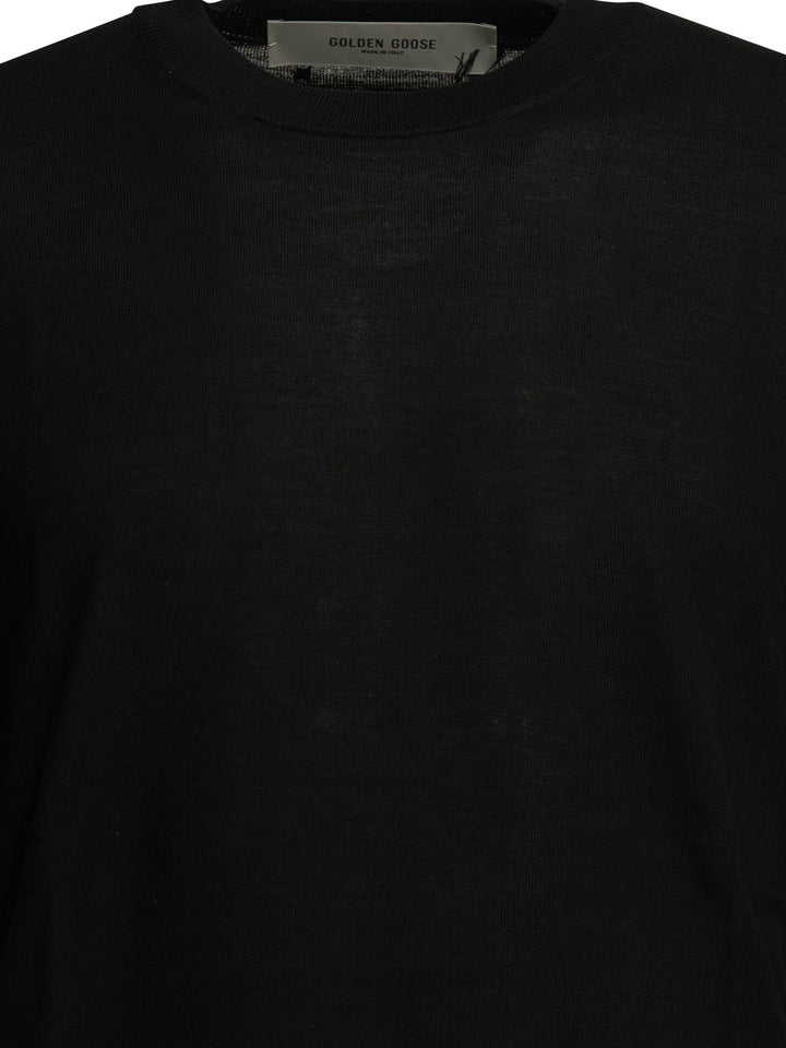 Golden Goose Wool Crew Neck Sweater Knitwear - Black | 3da7d430aedeb51a6f6ee21499968b9702a1056e