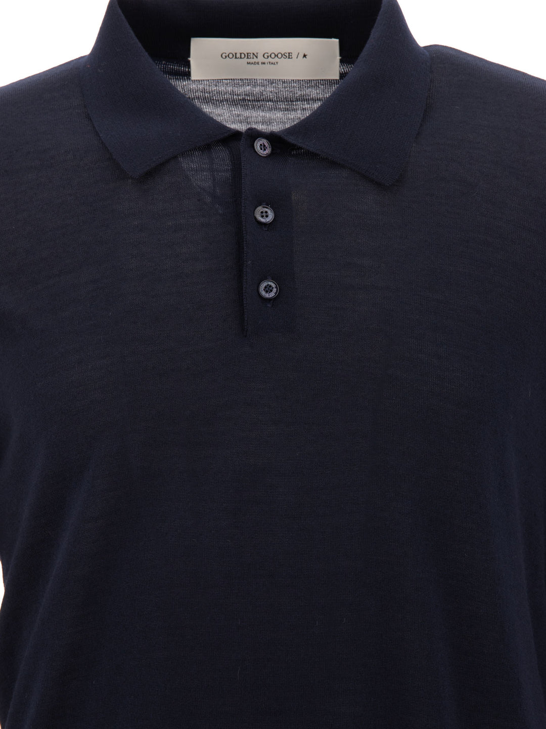 Golden Goose Wool Polo Sweater Knitwear - Blue | 94d5e8c6c417fb5e6897d86ad87afb7143411ae5