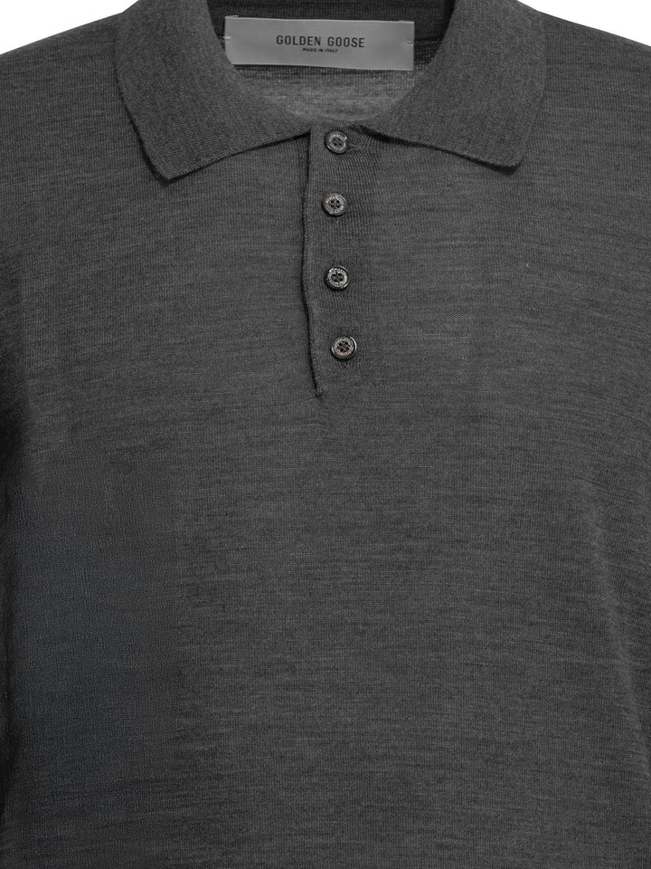 Golden Goose Wool Polo Sweater Knitwear - Grey | a2be9103e514f0dada31362f7bc84dd08f893717