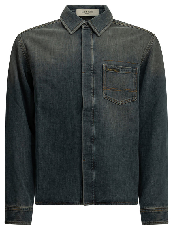 Casual Denim Shirt Shirts Blue