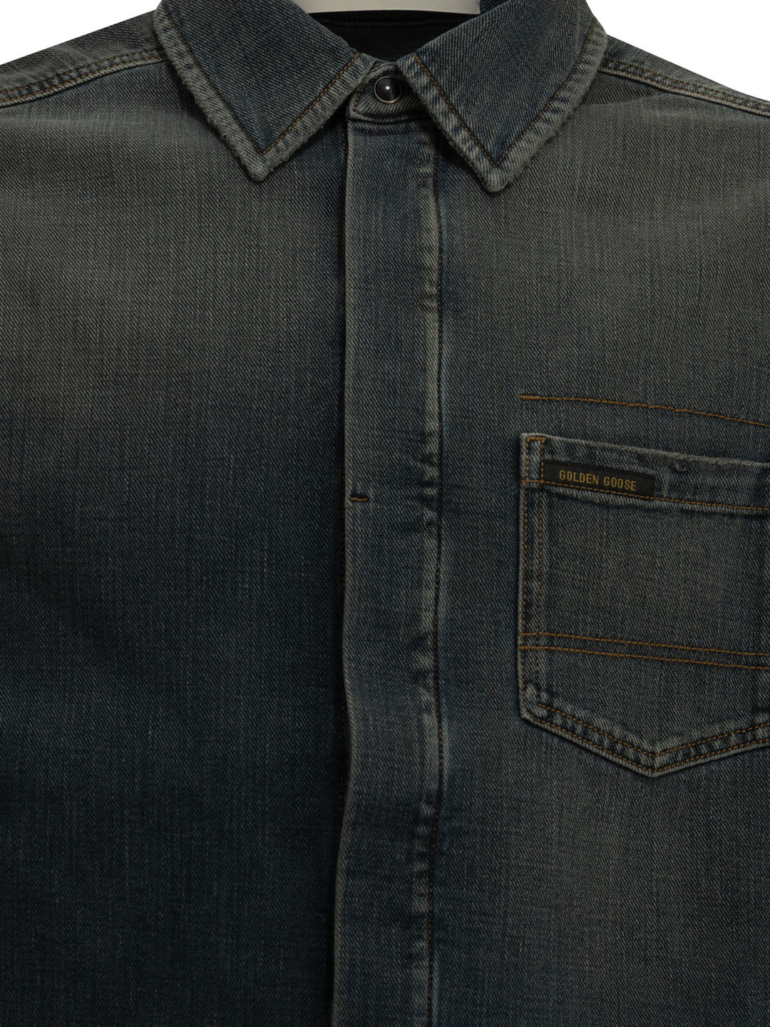 Golden Goose Casual Denim Shirt Shirts - Blue | c2150437122ebf44a09743cbec71d9a9f10aa6cd
