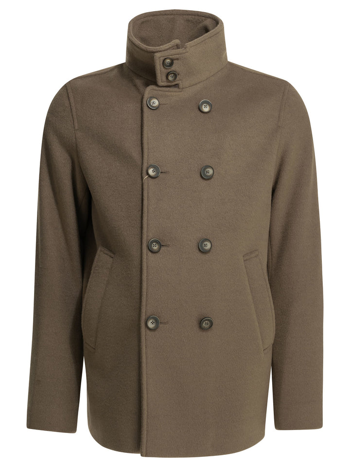 Herno Peacoat Resort Jackets and Coats - Brown | 87b2e473842d846faef81471292c9c6f2f1edc54