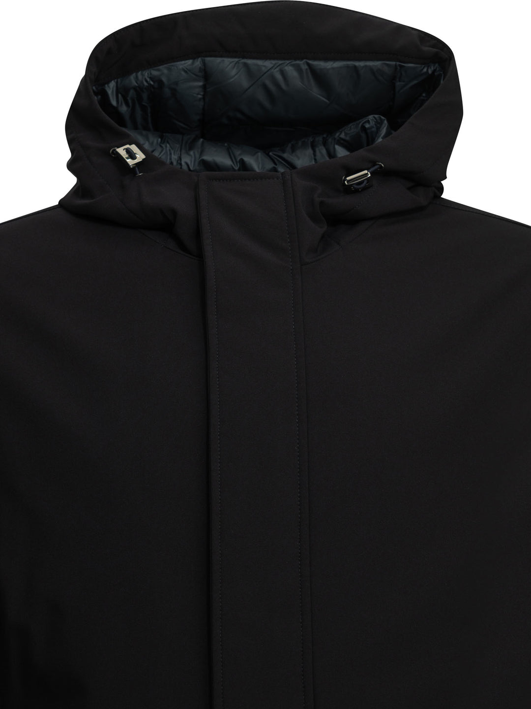 Herno Long Down Jacket In Stretch Twill Jackets And Coats Blue