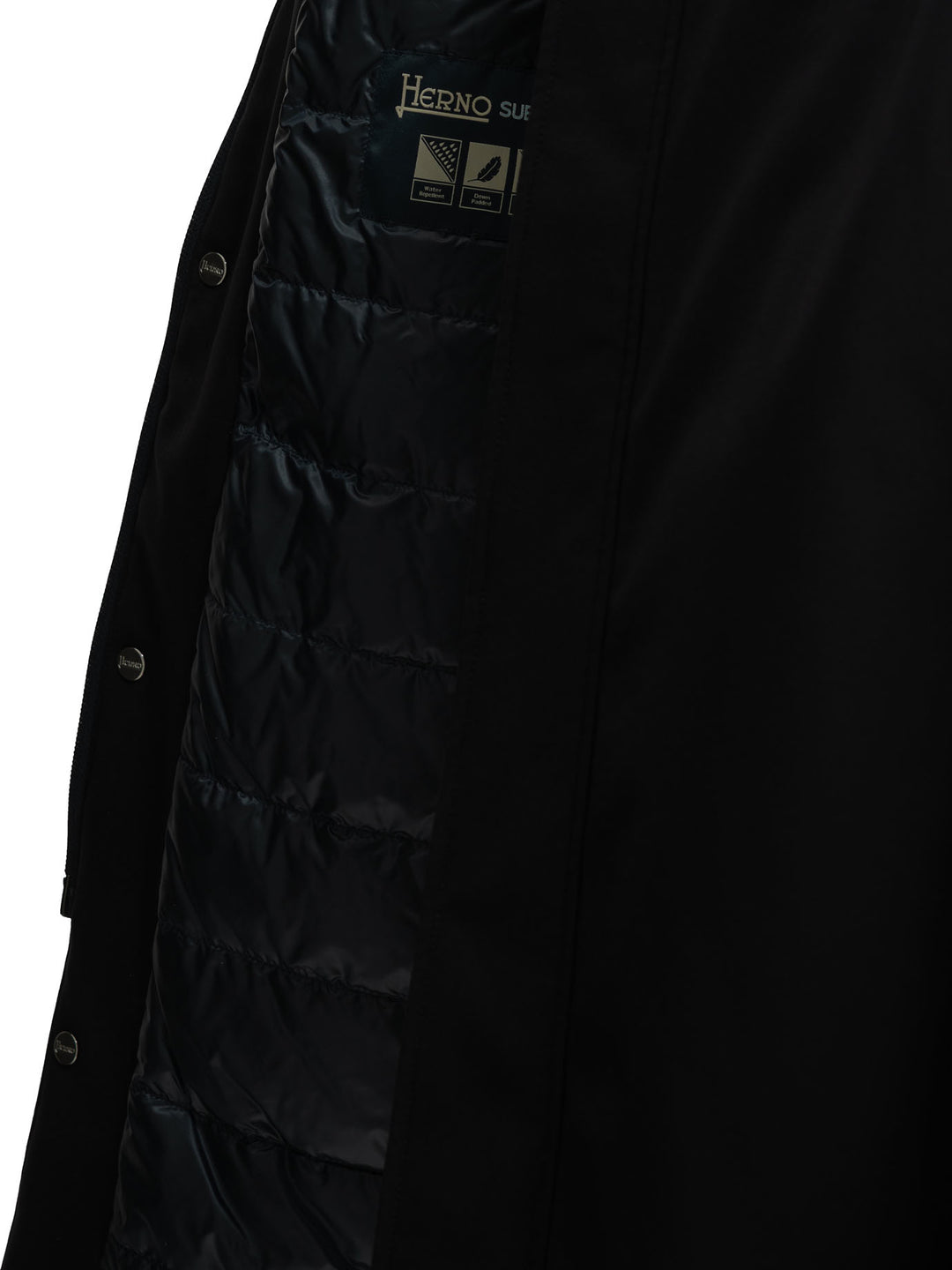 Herno Long Down Jacket In Stretch Twill Jackets And Coats Blue