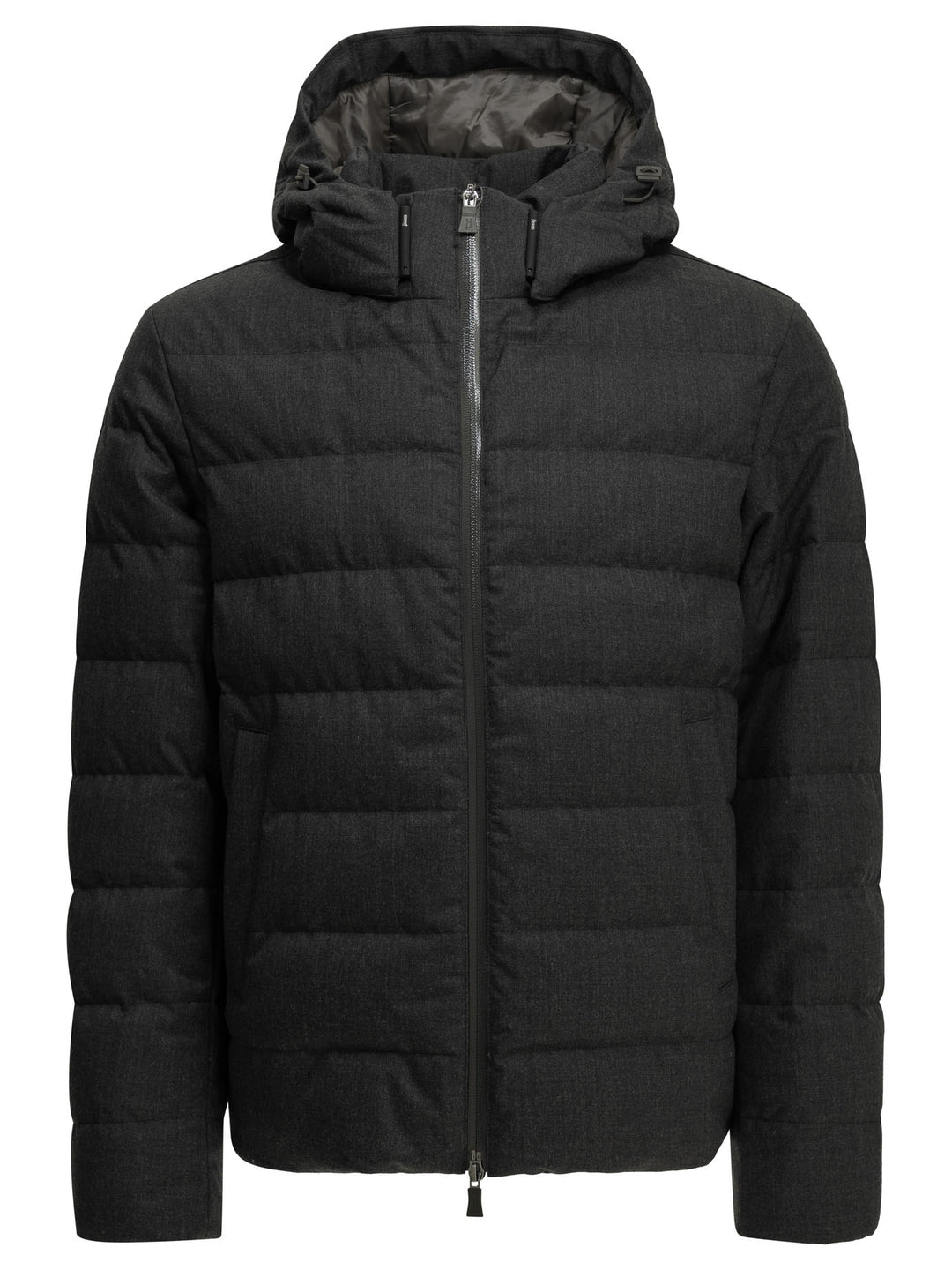 Herno Short Flannel Down Jacket Jackets and Coats - Grey | 16f00de9125c3f8d6ea47f244bdc9f773f4b81f7