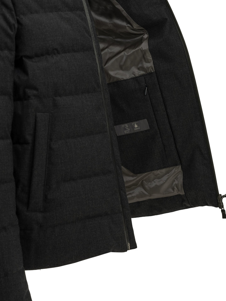 Herno Short Flannel Down Jacket Jackets and Coats - Grey | 52eced39c85e32bfc637d79f632ea486f934062a