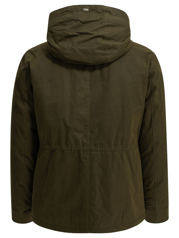 Herno Padded Parka Made Of Technical Cotton Jackets and Coats - Green | 2e57551adb66fa5e99ab55accae129dfafd0e119