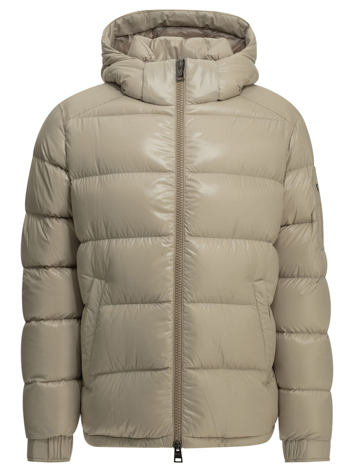 Herno Short Down Jacket With Logo Jackets and Coats - Beige | 34457d711c8128dc3840a0ac78156b846d6da49d