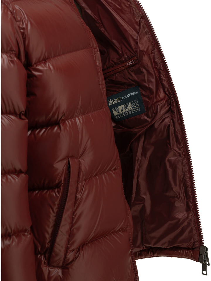 Herno Short Down Jacket With Logo Jackets and Coats - Red | d9f4663afae0e567f83b2425717462163fdafb52