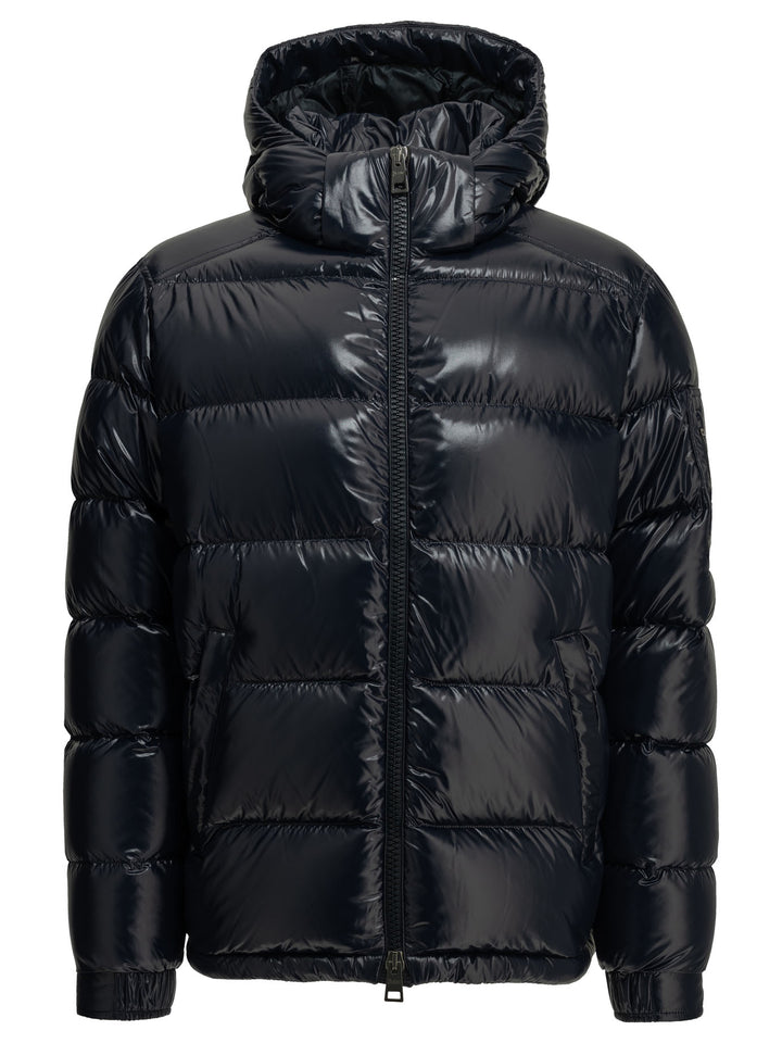 Herno Short Down Jacket With Logo Jackets and Coats - Blue | f6c5a36809412806b43bef83d9bbea8aebe9a93e