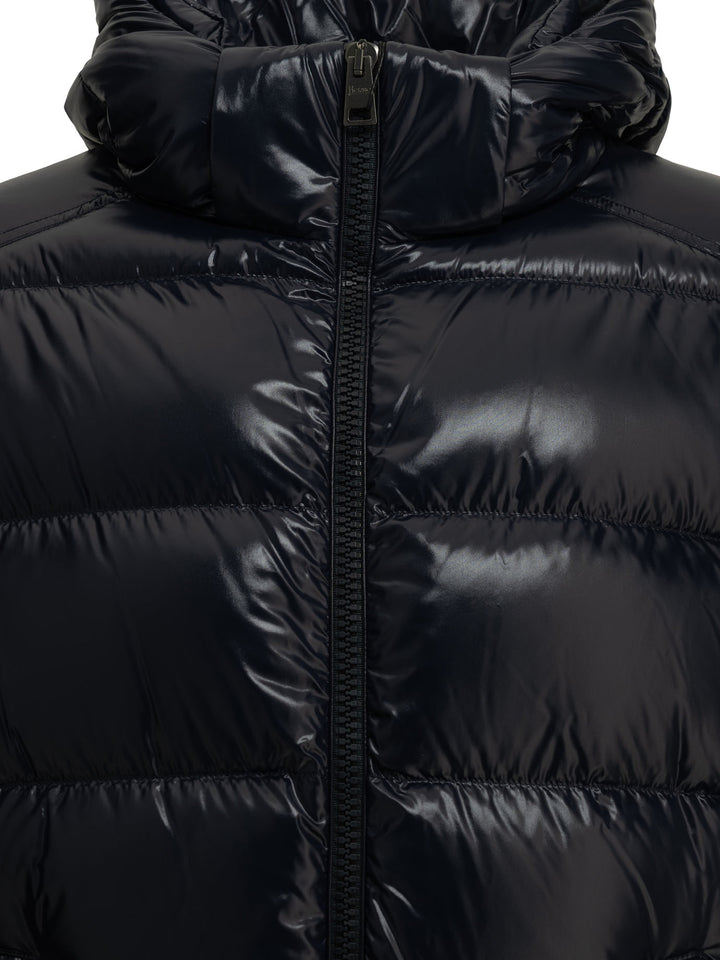 Herno Short Down Jacket With Logo Jackets and Coats - Blue | 1176363b5c572bcb9c77150361ed46a6c7dab8b7