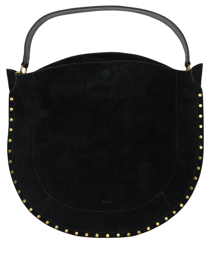 Isabel Marant Oskan Hobo Soft Shoulder Bags - Black | 600432739ea374d44da5c2cb5808c615d390ca7a