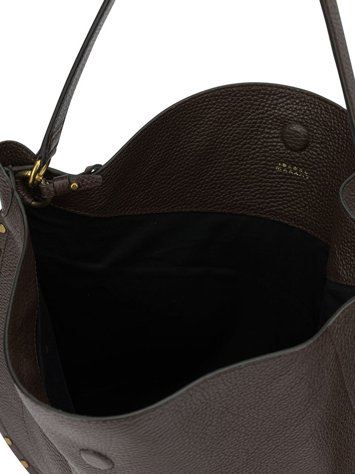 Isabel Marant Oskan Hobo Soft Shoulder Bags - Brown | 491cf5801e8c707502032a3623660e24fda72d8f