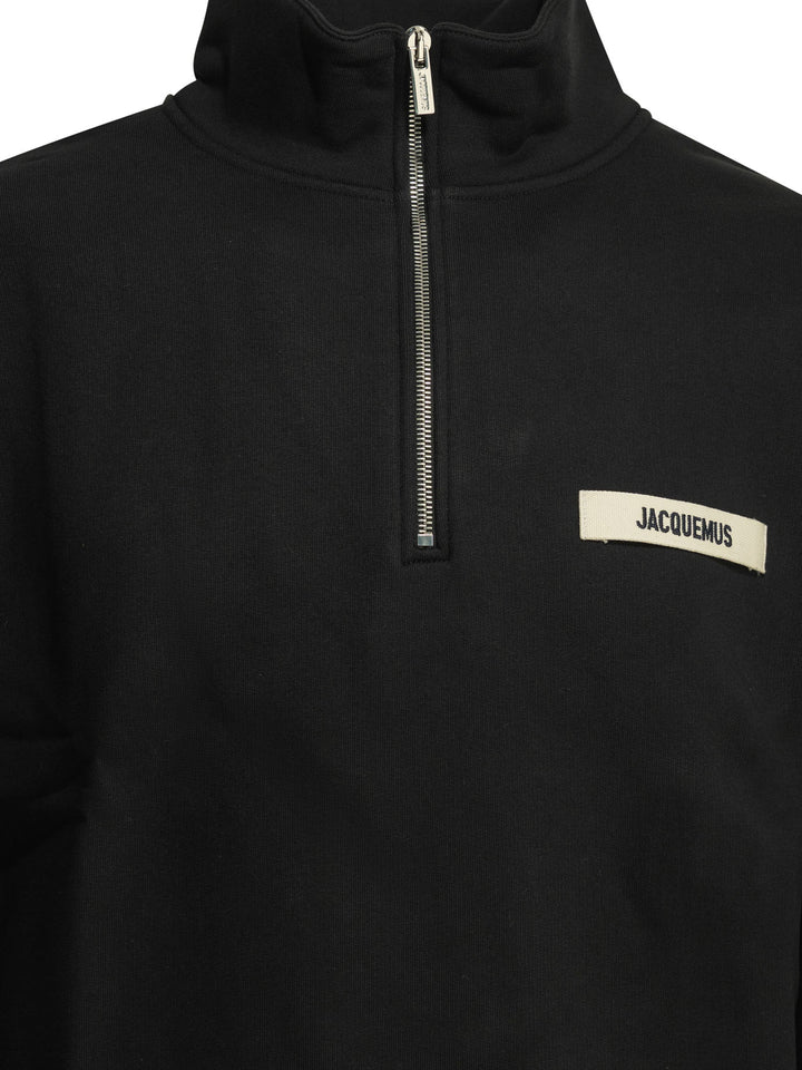 Jacquemus Le Camionneur Gros Grain Sweatshirts - Black | 413d1ac696f4ca24716f0c302e0699e90b0249d1