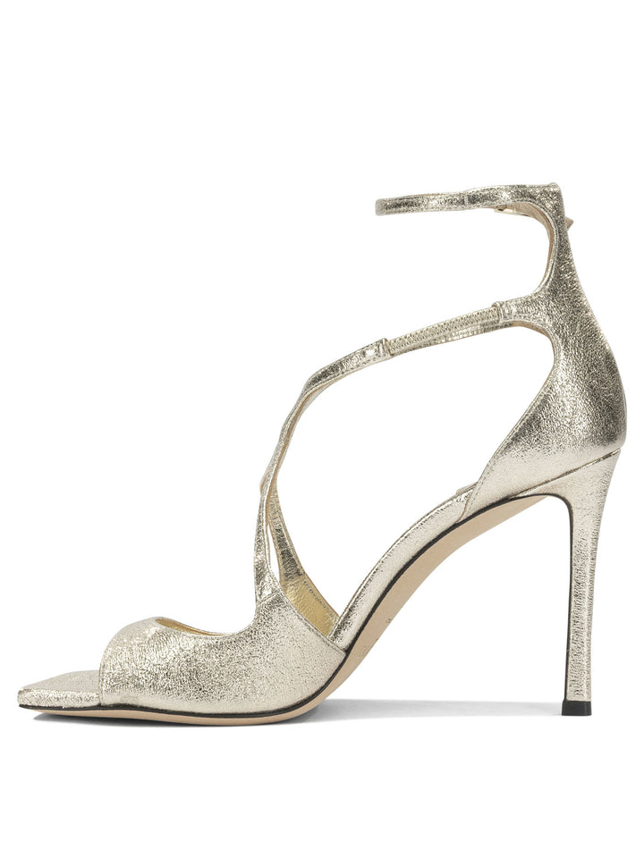 Jimmy Choo Azia 95mm Sandals - Gold | 103f5b701c482d75b56433ccd02b31bdfb24144e
