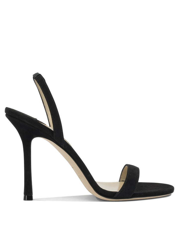 Jimmy Choo Jenn 100mm Sandals - Black | 47403f90fdf58780fc56e6a4be0ed8353f0bfced