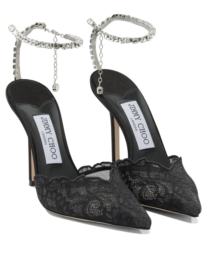 Jimmy Choo Saeda 100mm Heeled shoes - Black | e52518651c6f4dd0bb1457a6b4521d8b61ace978