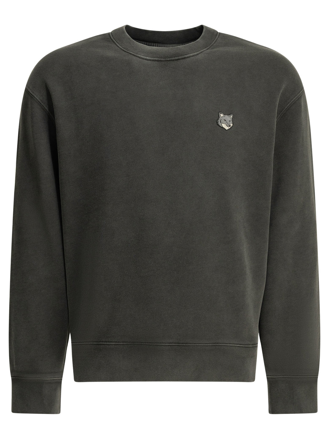 Maison Kitsuné Fox Head Faded Sweatshirts - Black | 748121ee6284ac1cf02c125a2505ba632771896f