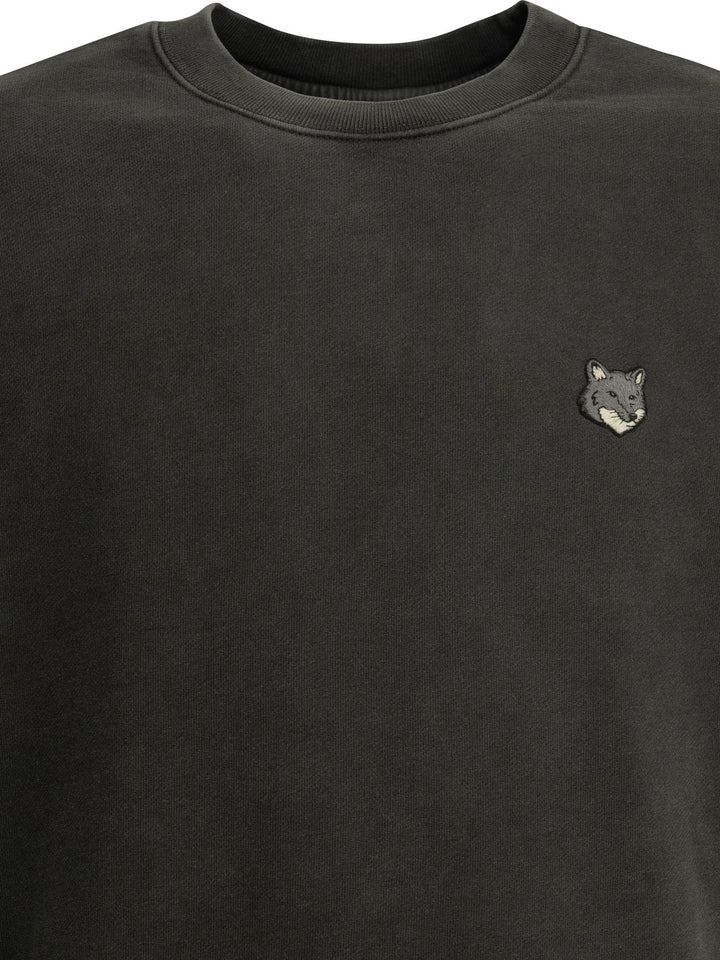 Maison Kitsuné Fox Head Faded Sweatshirts - Black | 774002b9fff49883547c64e165d7db4c38fcb946