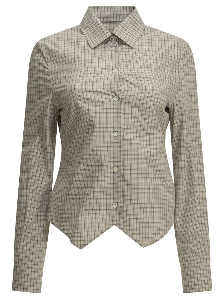 Maison Margiela Pointed Hem Shirts - Grey | 8e2bd8172ee07478dfcd46672b1b638ab9267eef