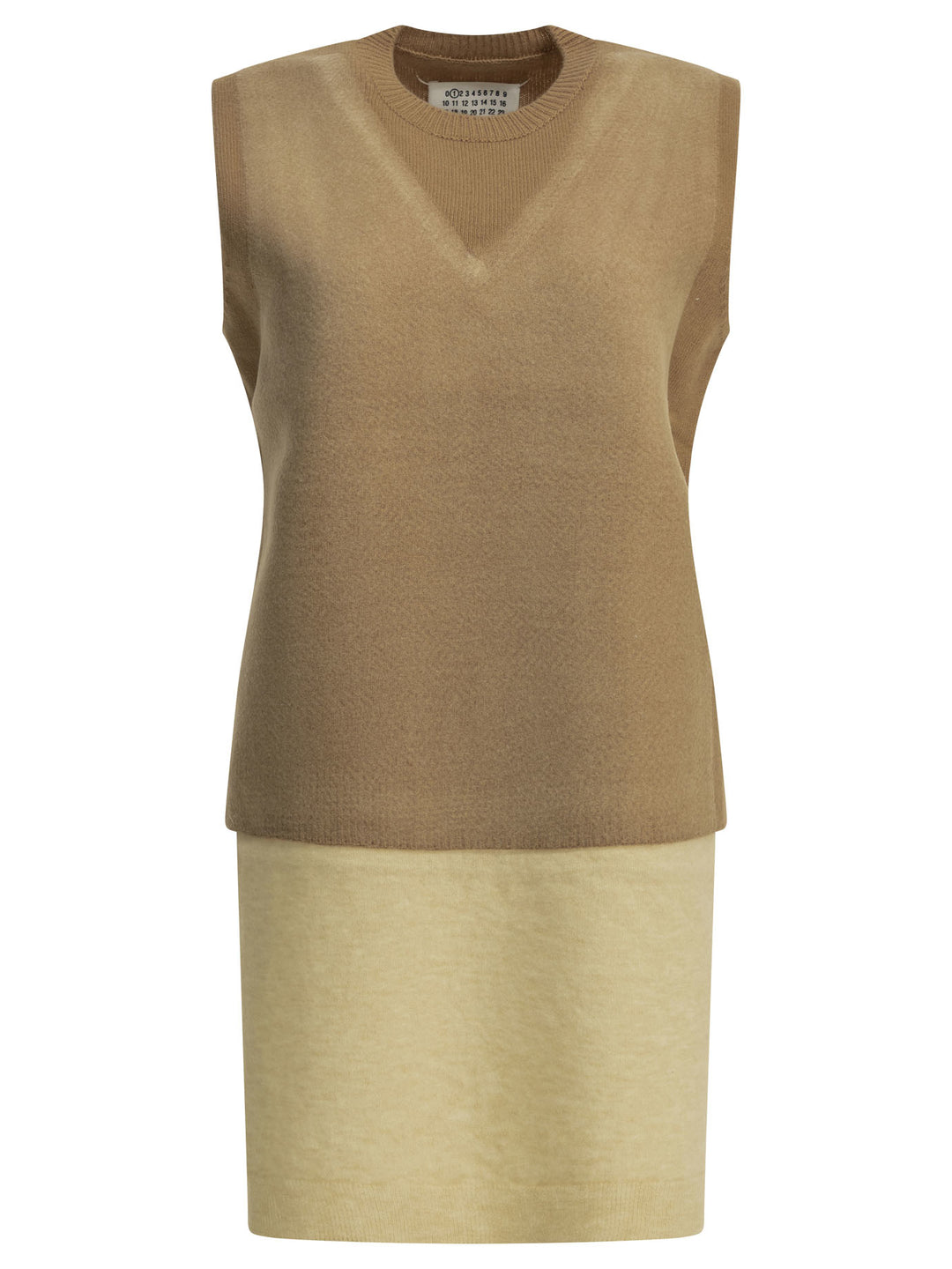 Maison Margiela Virgin Wool Vest Knitwear - Beige | f7df4621839106e5ceb9b28e86efb810362661ec