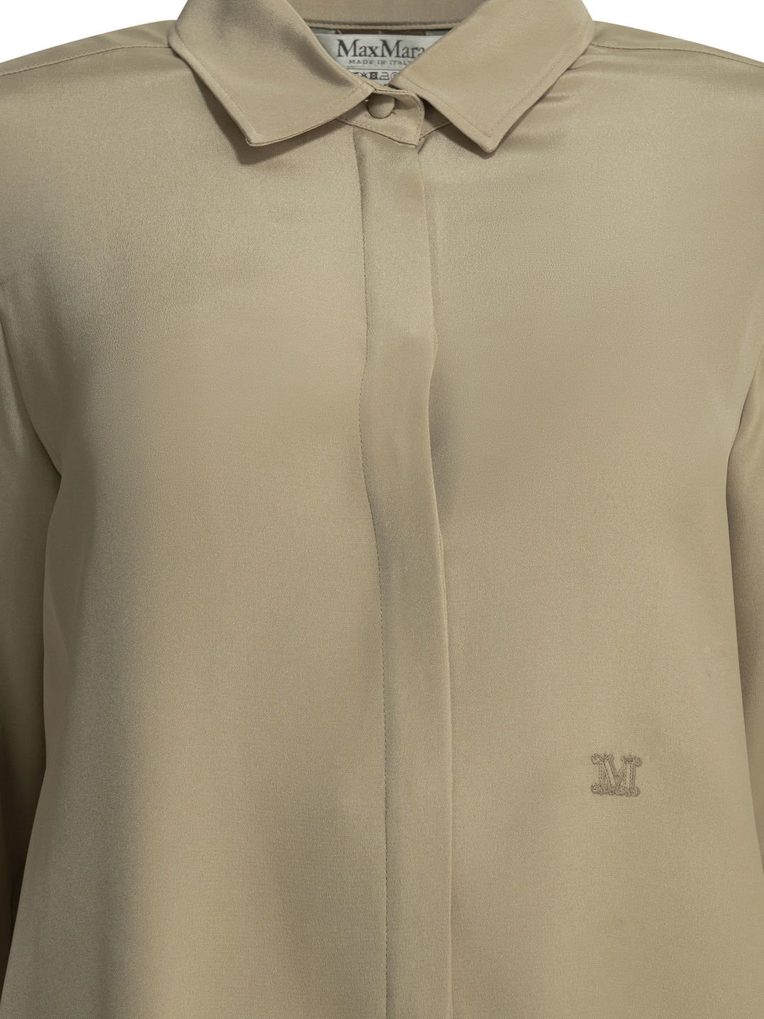Max Mara Casual Shirt In Silk Crêpe De Chine Shirts - Beige | f9f7c44b1326dc692c295bdea3e0d1618dcbef40